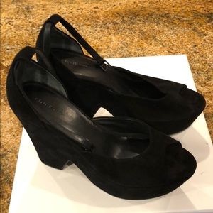 Celine suede black platform